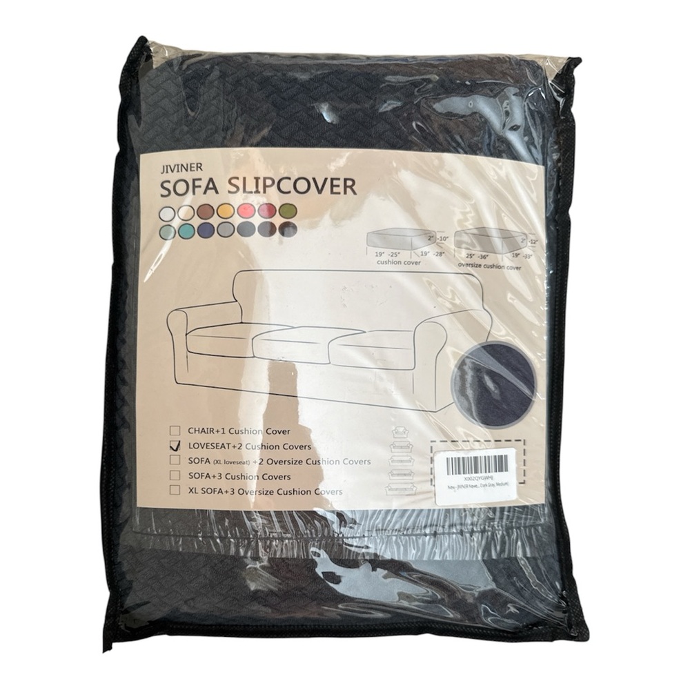 JIVINER Newest 3 Pieces Couch Covers for 2 Cushion Couch Stretch Sofa Slipcover